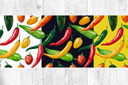 Watercolor set of hot chili peppers, a Food Illustration by Robusta (Thumbnail 4 of 6)