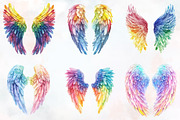 Rainbow Watercolor Angel Wings Png, an Illustration by RobertsArt (Thumbnail 5 of 7)