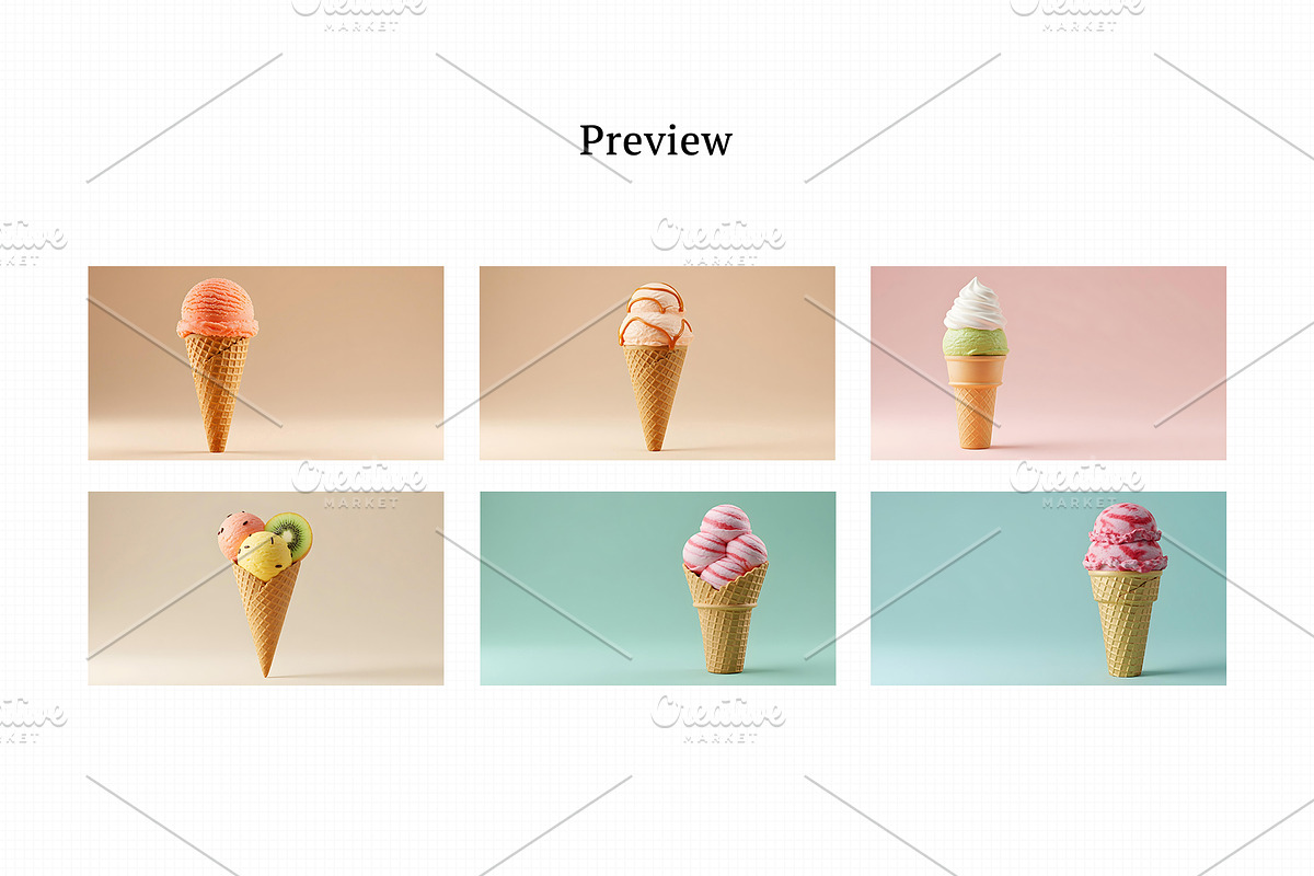 Realistic Ice Cream Cone Images Pack, a Photo by Beshr Abdulhadi (Photo 2 of 4)