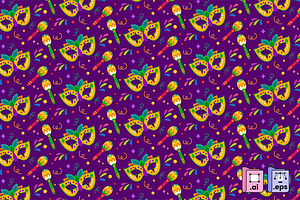 Mardi Gras Pattern Design, a Pattern Graphic by MISS CHATZ