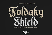 Foldaky Shield Blackletter Font, a Blackletter Font by skiiller studio (Thumbnail 1 of 7)