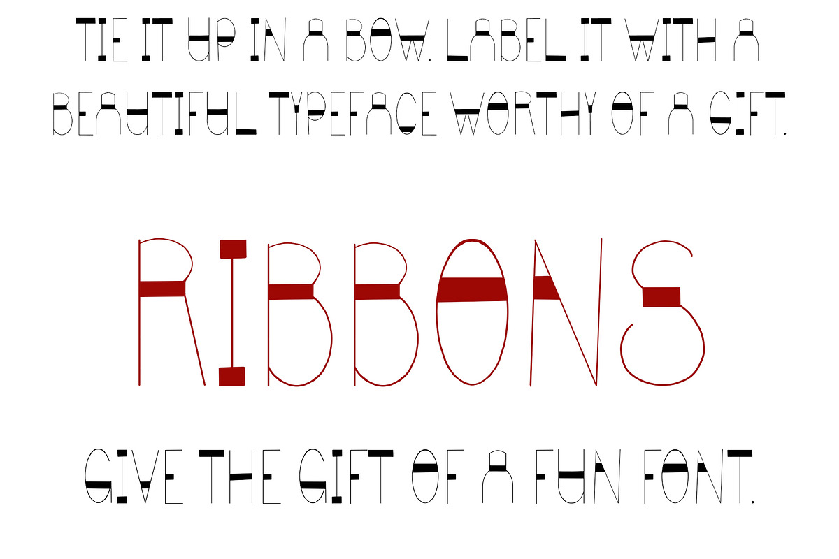 Display Typeface Ribbons Upper Case, a Script Font by PageLightStudios (Photo 3 of 5)