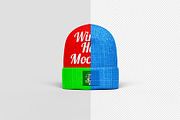 Winter Hat Mockup - 8 views, a Hat Mockup by Illusiongraphic (Thumbnail 10 of 19)