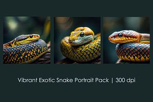 Vibrant Exotic Snake Portrait Pack, an Animal Illustration by StockVerse Creative