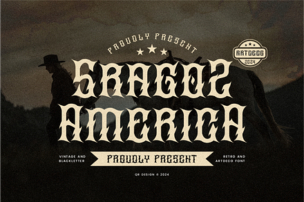 Sragoz America - Western Font, a Blackletter Font by QR Design Studio