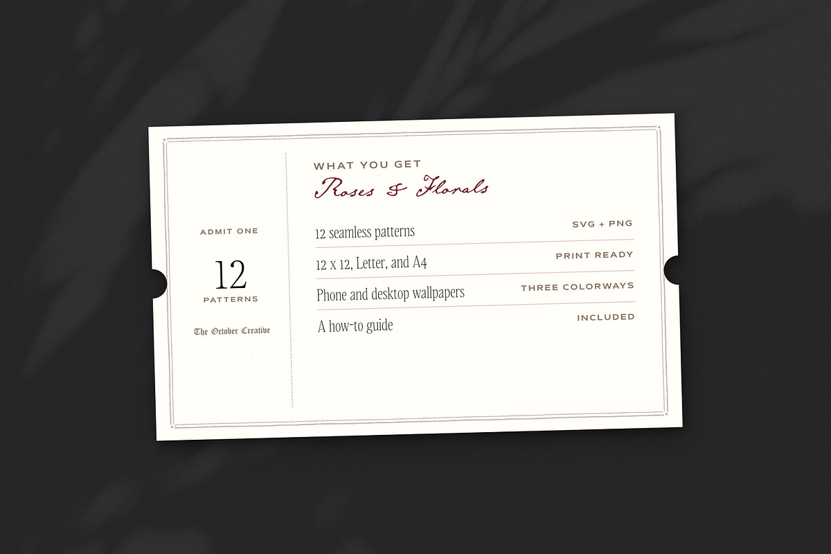 Roses & Florals Seamless Patterns, a Pattern Graphic by The October Creative (Photo 8 of 12)