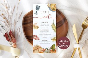 Editable Thanksgiving Menu Template