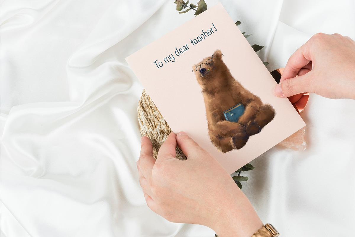 Bear . Teacher's Day, an Animal Illustration by sheincar (Photo 4 of 4)