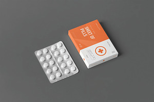 Pill Box Blister Pack Mockup, a Packaging Mockup by DesignRushMarket