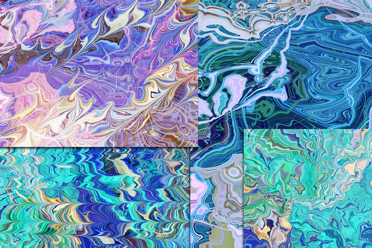 MARBLED PAPER BACKGROUNDS blue preview 3