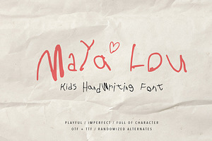 Maya / Kids Handwriting Font, a Font by sarahgrodriguez