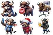 Funny Buffalo Clipart, an Illustration by Daily.Designs (Thumbnail 4 of 5)