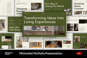 Green Minimal Portfolio PowerPoint, a Presentation Template by Neermana