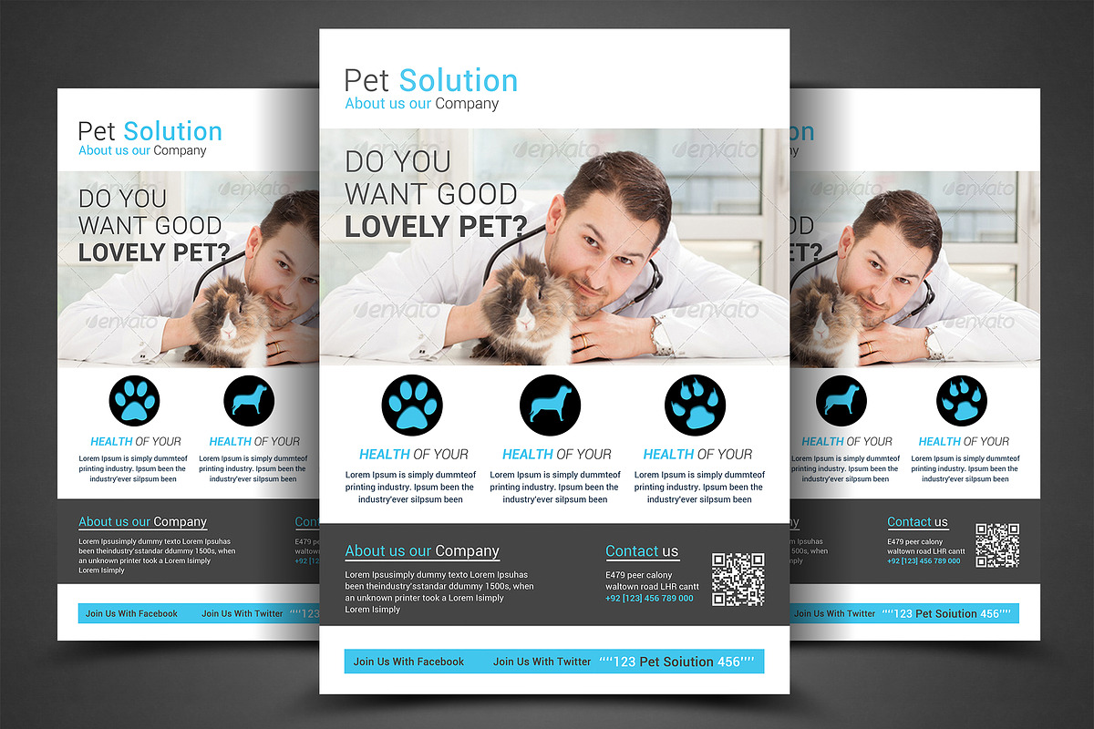 Pet Solution Flyer Template, a Flyer Template by AfzaalGraphics (Photo 1 of 4)