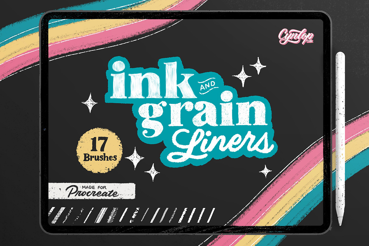Ink & Grain Liners Set for Procreate, a Brushes & More by Cynlop Ink (Photo 1 of 9)