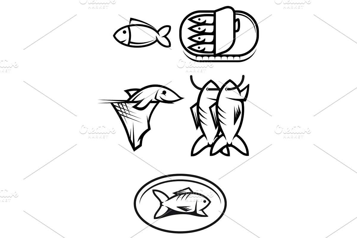 Fish food symbols, an Outline Icon by Vector Tradition (Photo 3 of 3)
