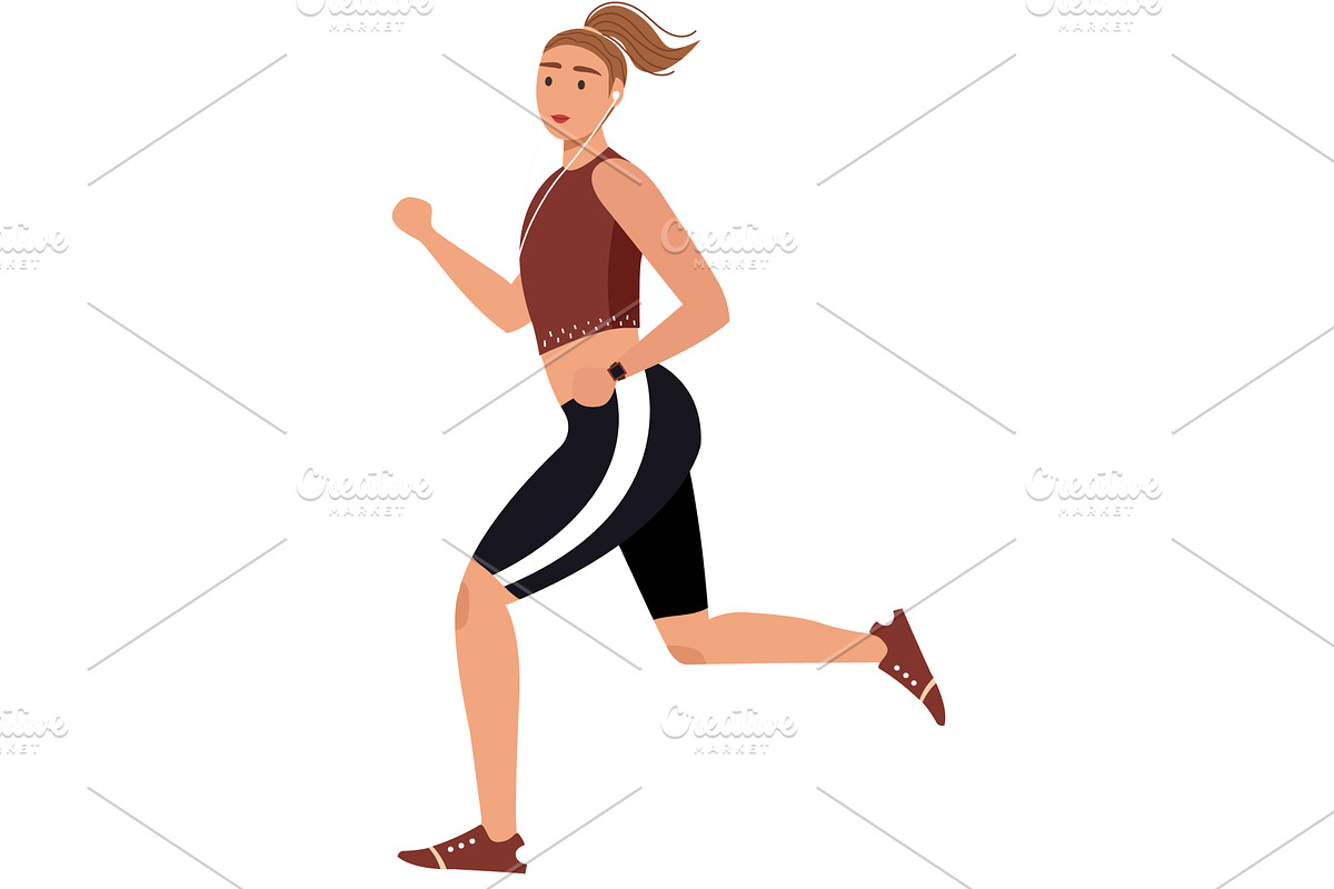 Active woman running vector isolated, a Person Illustration by vectorpointstudio