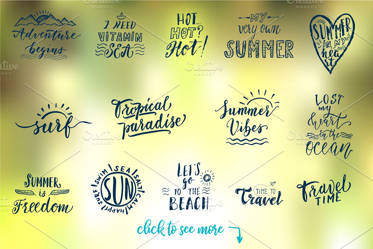 Summer Overlays and lettering, an Illustration by CreativeJourney (Photo 5 of 5)