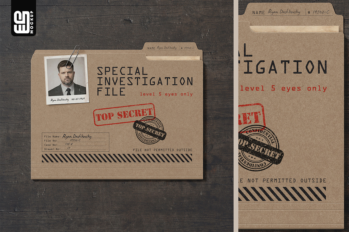 Top Secret File Folder Mockup, an Advertising Mockup by SD Mockup (Photo 2 of 4)