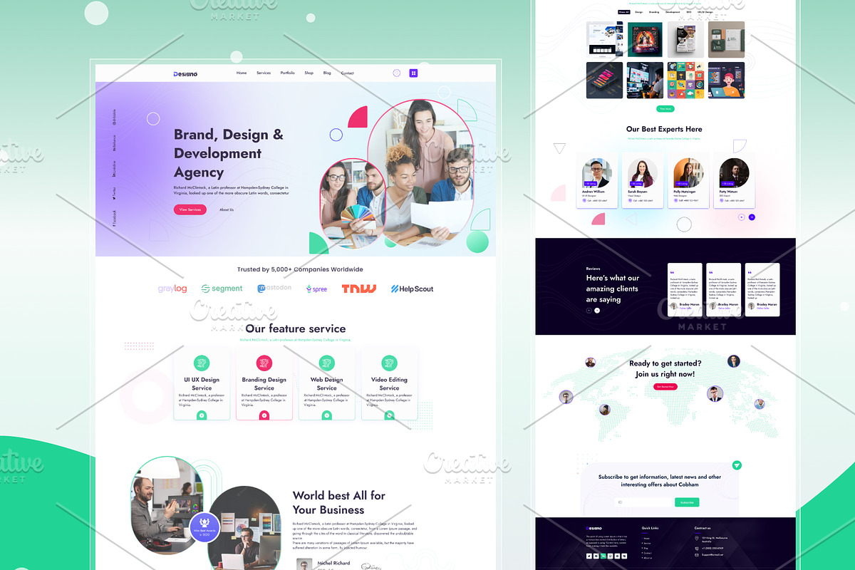 Design Agency Website Template, a Landing Page Template by DesignsLab (Photo 1 of 4)