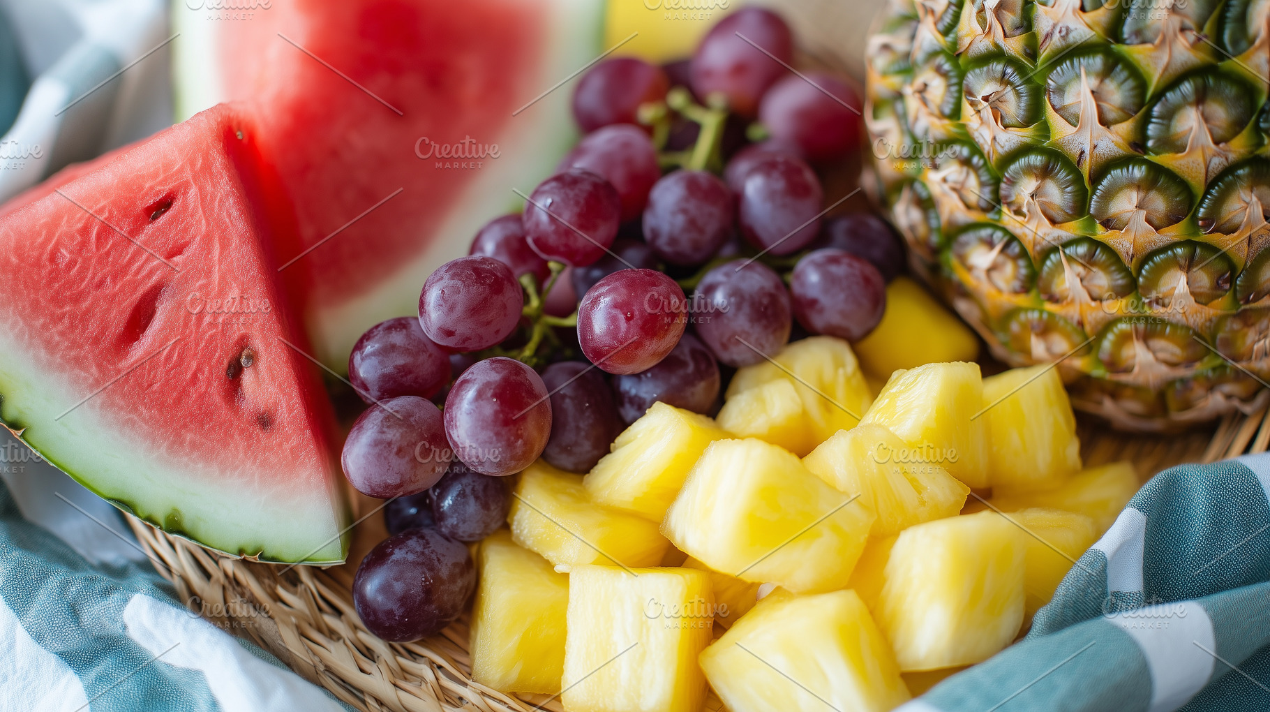 Fresh summer fruits in basket, a Food & Drink Photo by MistyDay