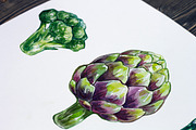 Green Vegetables. Watercolor Bundle, an Illustration by Olga Olmix (Thumbnail 10 of 10)