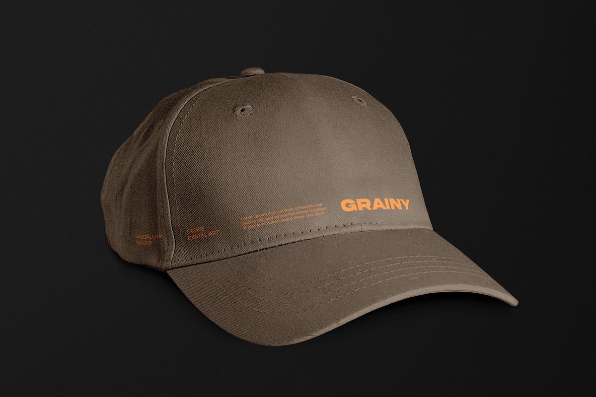 GRAINY Baseball Hat Mockup Kit, a Hat Mockup by Catkie - Digital Art (Photo 9 of 9)