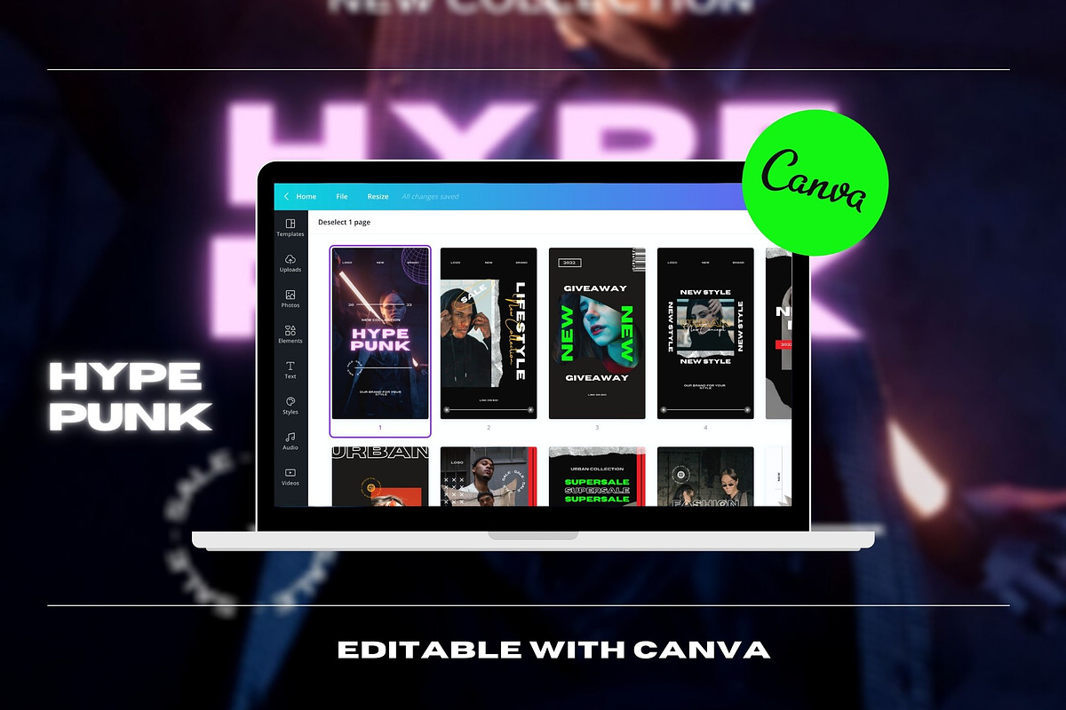 Hypepunk - Canva Instagram Pack, a Social Media Template by Dirtytemp Studio (Photo 3 of 14)