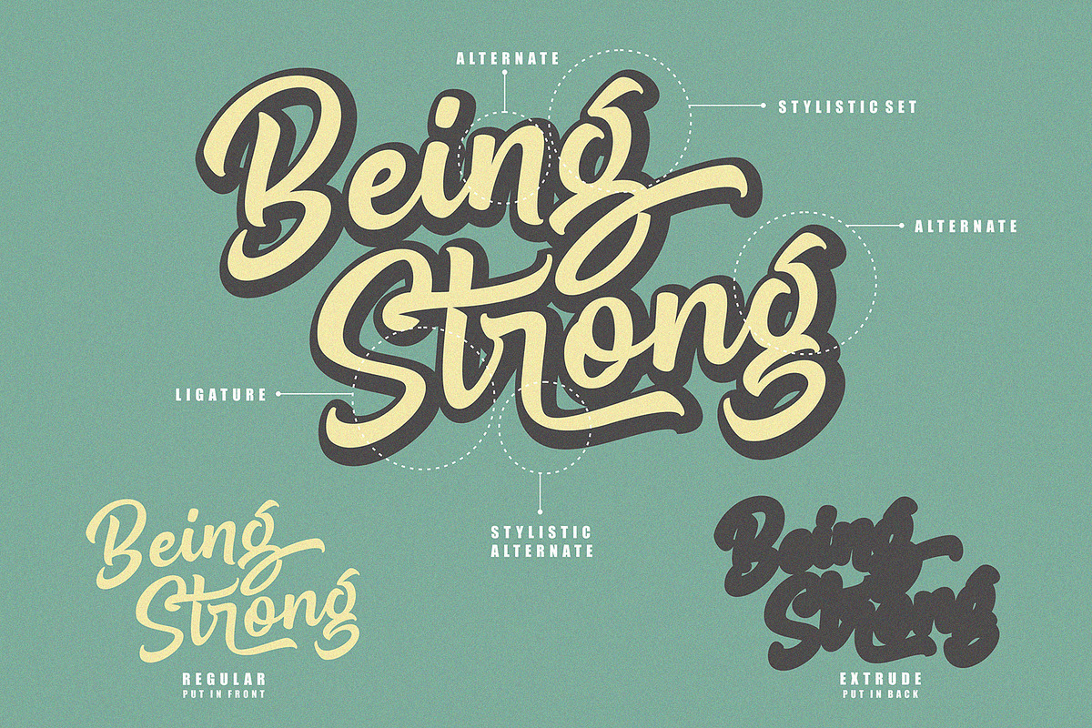 Being Strong // Bold Script Font, a Script Font by Subectype Studio