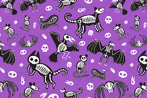 Halloween Animal Skeletons Pattern