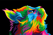 Cat colorful rainbow vector artwork, an Animal Illustration by weervector (Thumbnail 2 of 2)