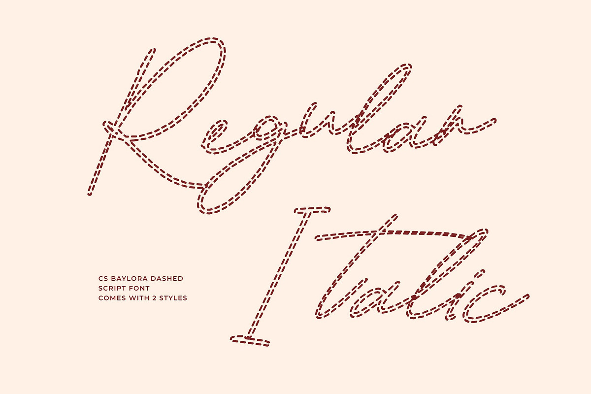 CS Baylora Dashed, a Script Font by Craft Supply Co. (Photo 5 of 8)