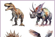 Dinosaurs SVG & PNG Clipart Bundle, an Animal Illustration by Digital Dreamscaping (Thumbnail 2 of 8)