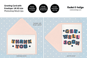 UK A5 Card + Envelope PS Mockup, a Merchandise Mockup by Rocket & Indigo (Thumbnail 1 of 7)