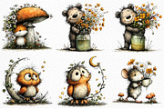 Quirky Woodland Animals PNG Clipart, a Seasonal Illustration by Craft Nest (Thumbnail 5 of 6)