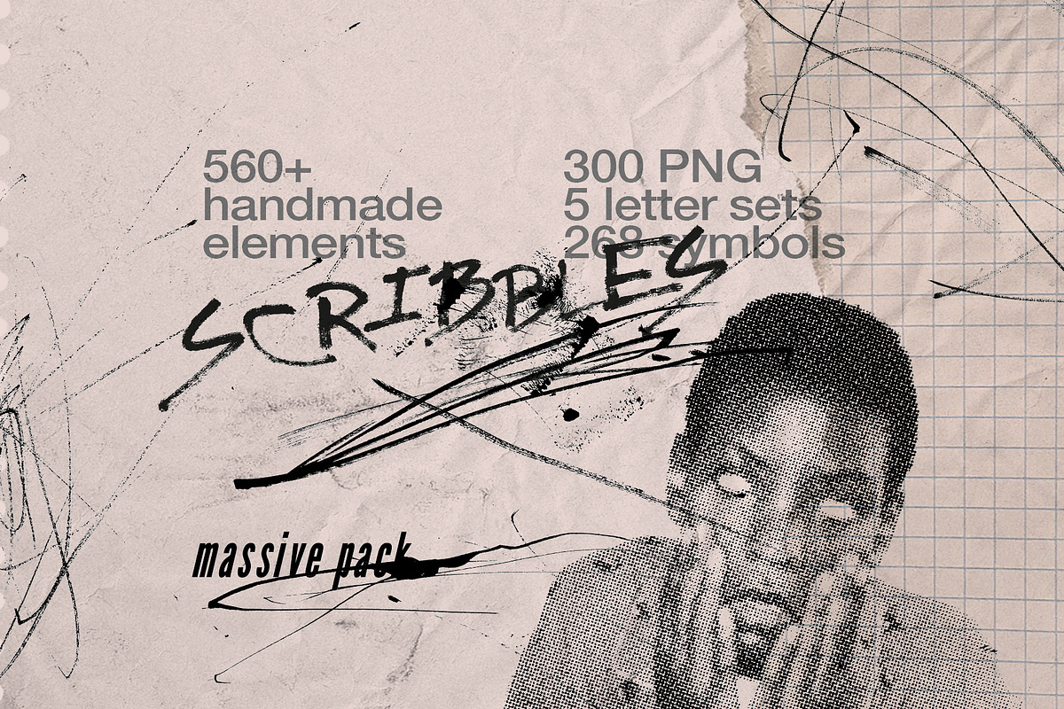 Scribbles 560+Lines, Letter Sets, an Object Graphic by Marie T (Photo 1 of 15)
