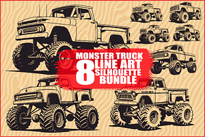 Offroad Truck Silhouette Pack, an Illustration by BIPLOB EXPERT