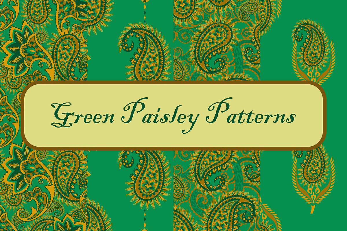 Green Paisley Pattern, a Pattern Graphic by ThaiByGaew (Photo 1 of 3)