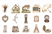 Antique Sepia Valentine Day Clipart, an Illustration by Markicha Art (Thumbnail 5 of 5)