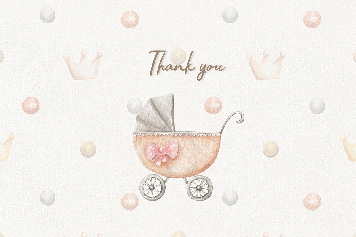 Baby Watercolor Clip Arts, a Decorative Illustration by ViolettaKh (Photo 10 of 10)