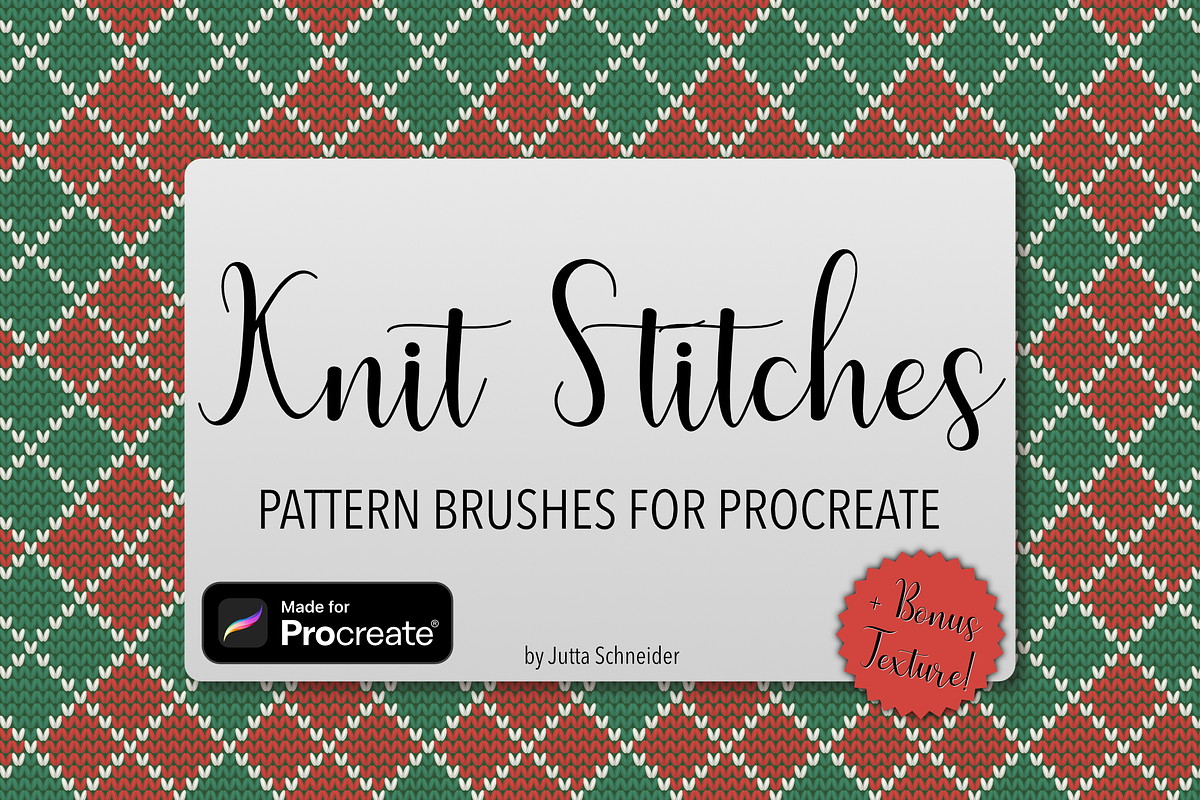 Knit Stitches Procreate Brushset, a Brush Add-On by Jutta Schneider (Photo 1 of 8)