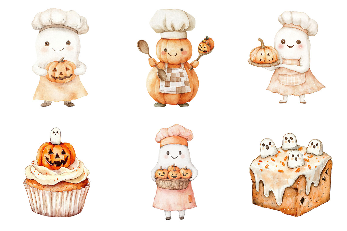 Boo Bakery Clipart PNG, a Seasonal Illustration by Designking (Photo 4 of 4)