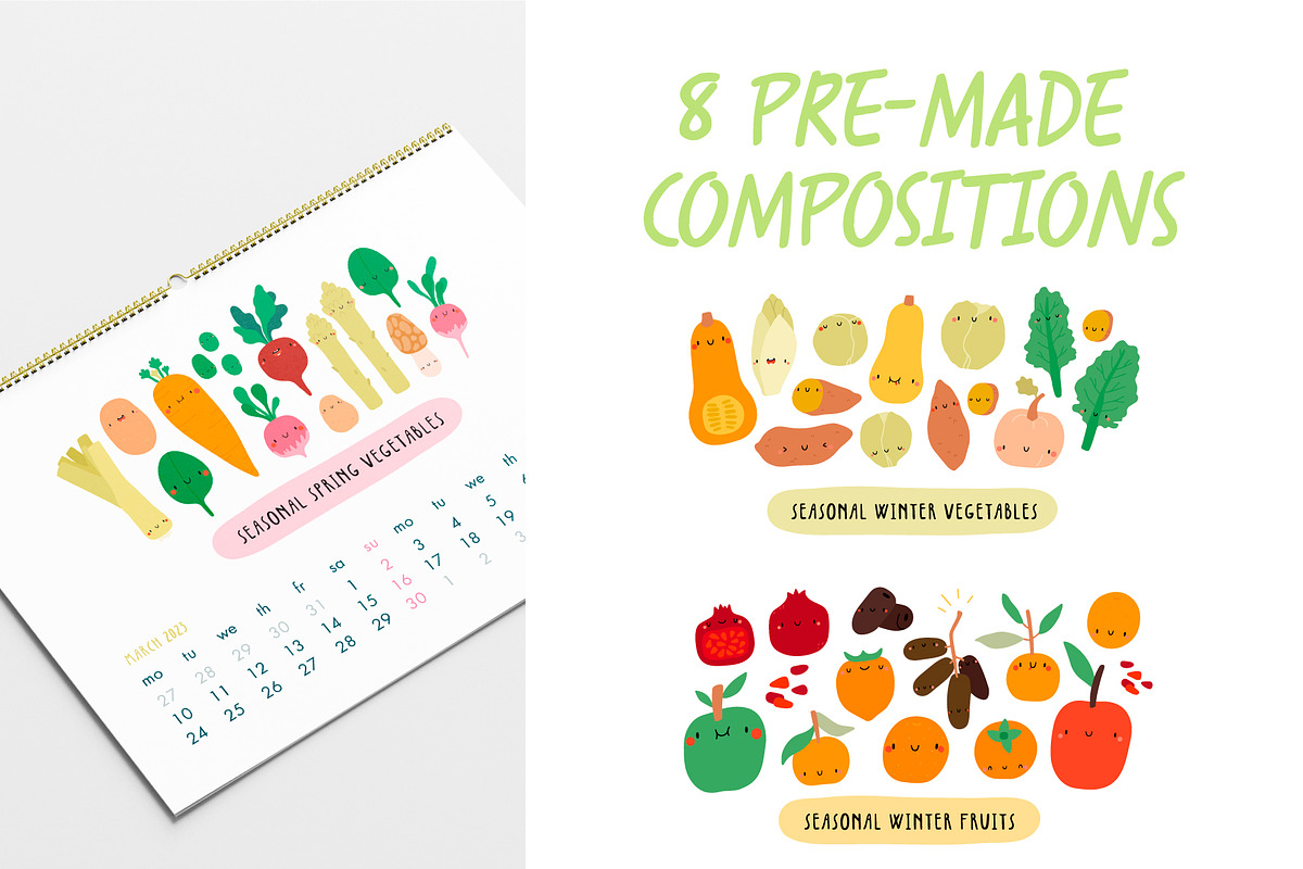 Seasonal Fruits and Vegetables, a Food Illustration by iliveinoctober (Photo 5 of 7)