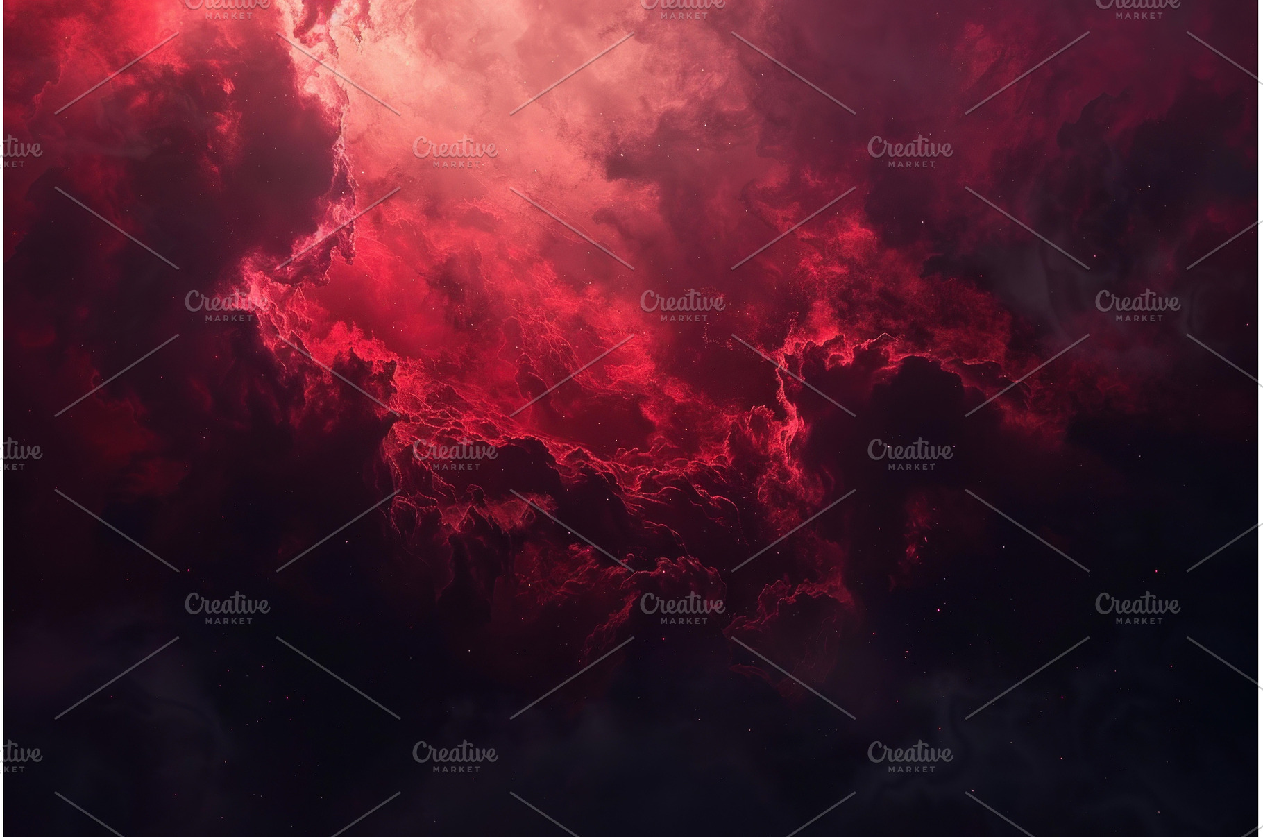 Red nebula cloud formation deep in, an Abstract Photo by Ylivdesign
