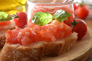 Tomato Bruschetta with Fresh Basil, a Food & Drink Photo by Davizro's Market