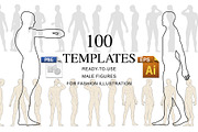 100 Vector Male Fashion Templates, a Healthcare Illustration by Simple Design (Thumbnail 1 of 3)