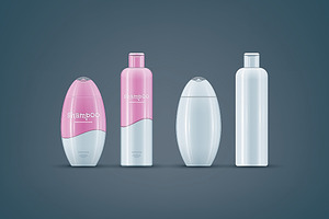 Shampoo bottles mock-up set