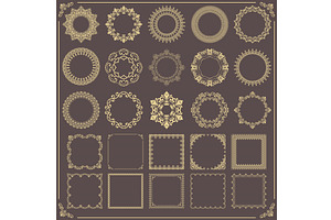 Vintage Big Set of Round Patterns, a Decorative Illustration by FineArtStudio