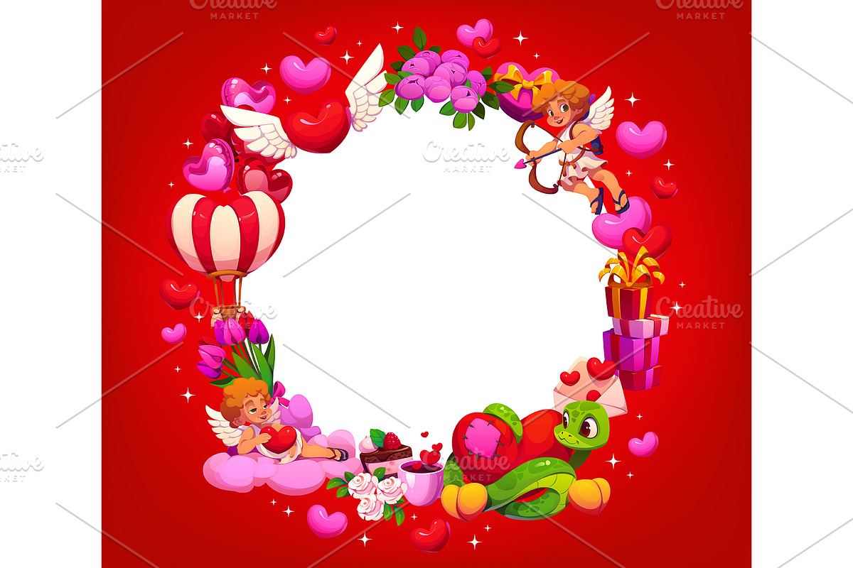 Valentines day frame banner, an Illustration by Vector Tradition (Photo 3 of 3)
