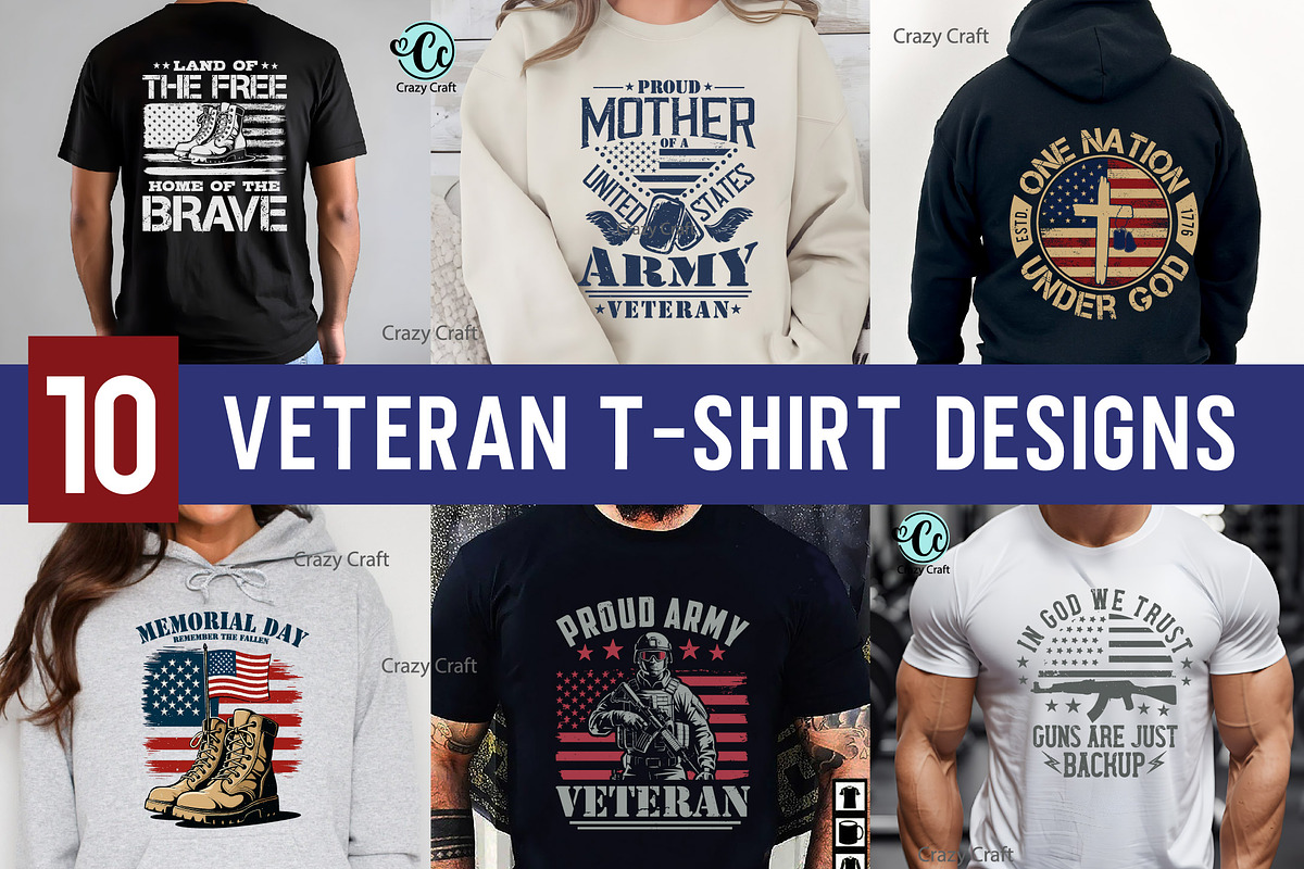 Veteran USA Military Design Bundle, a Person Illustration by CrazyCraft (Photo 1 of 5)